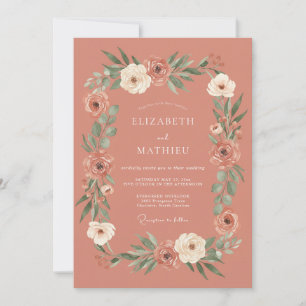 Terracotta Alluring Botanical Wedding Invitation