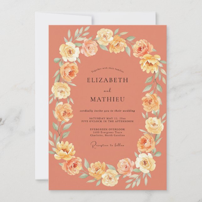 Terracotta Alluring Summer Wedding Invitation (Front)