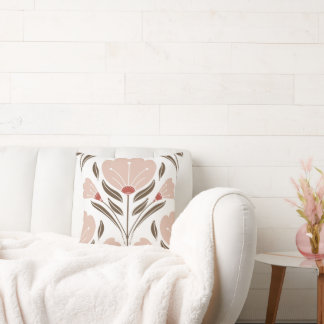 Terracotta and Blush pattern Throw Pillow