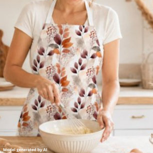 Terracotta and Burgundy Fall Leaves   Boho Autumn Apron