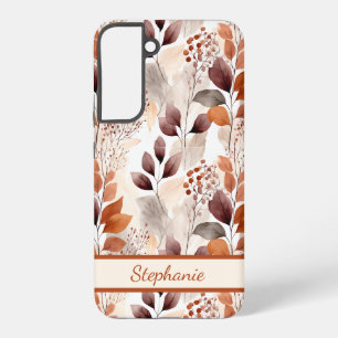 Terracotta and Burgundy Fall Leaves Boho Autumn Samsung Galaxy Case
