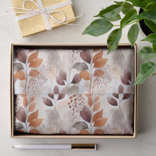 Terracotta and Burgundy Fall Leaves   Boho Autumn Tissue Paper