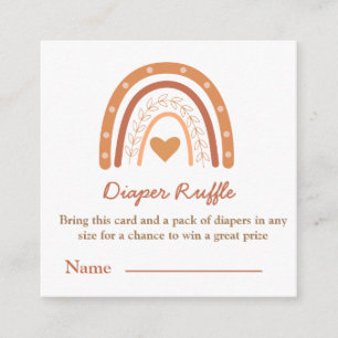 Terracotta and peach  boho rainbow  diaper ruffle  enclosure card