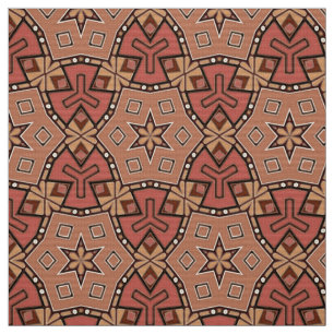 Terracotta and Tan Honeycomb Tile Pattern  Fabric