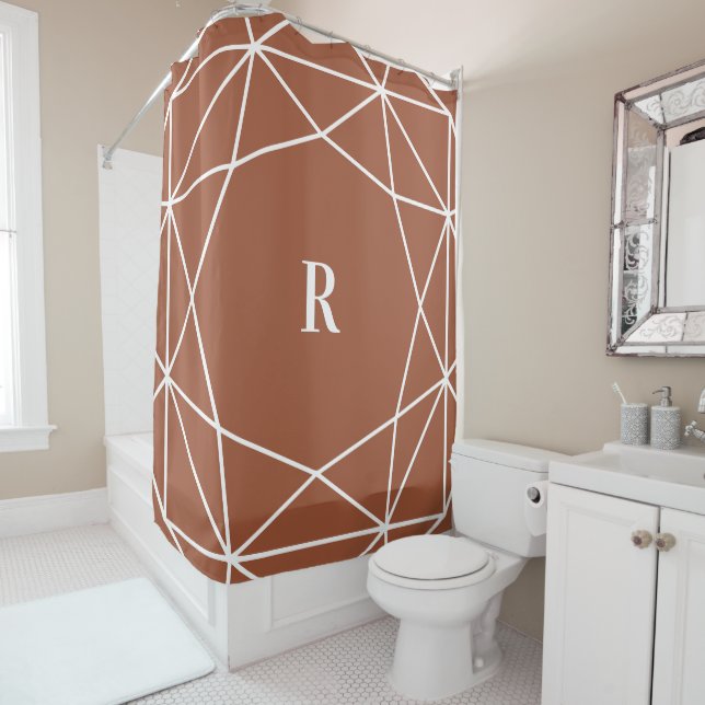 Terracotta and White Geometric | Monogram (In Situ)