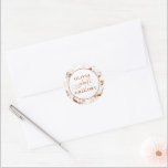 Terracotta and White Orchid Flowers Boho Wedding Classic Round Sticker<br><div class="desc">Terracotta and white flowers elegant boho wedding stickers</div>