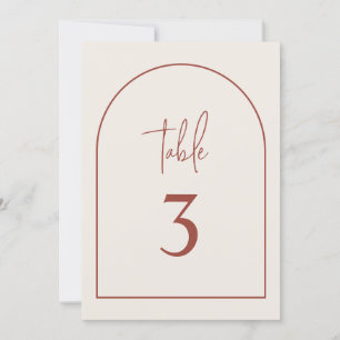 Terracotta Arc moderne minimaliste Numéro de table