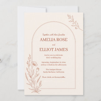 Terracotta Arch Boho Wedding Invitation