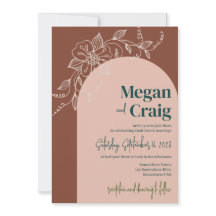 Terracotta Arch Floral Boho Rustic Wedding Invite