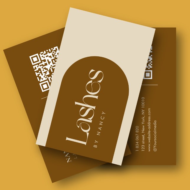 ​ Terracotta Arch Lash Stylist QR Code Business Card (Creator Uploaded)
