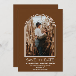 Terracotta Arch Photo Wedding Save the Date