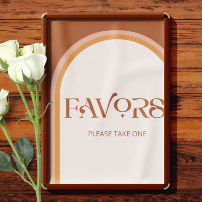 Terracotta Arch Typography Favours please take one Poster (Creator Uploaded)