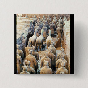 Terracotta Army, Qin Dynasty, 210 BC 2 Inch Square Button