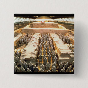 Terracotta Army, Qin Dynasty, 210 BC 2 Inch Square Button