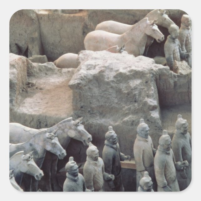 Terracotta Army, Qin Dynasty, 210 BC Square Sticker (Front)