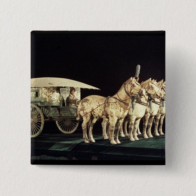 Terracotta Army, Qin Dynasty 2 Inch Square Button (Front)