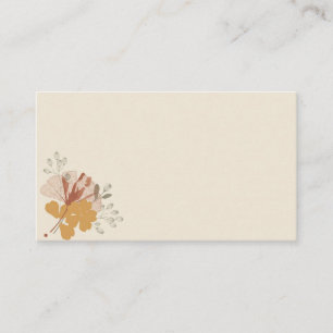 Terracotta Autumn Botanical Retro Floral Place Card