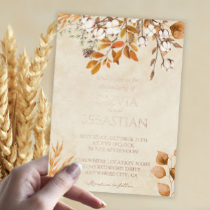 Terracotta Autumn Leaves Boho Fall Wedding