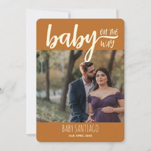 Terracotta Baby on the Way Photo Pregnancy  Announcement