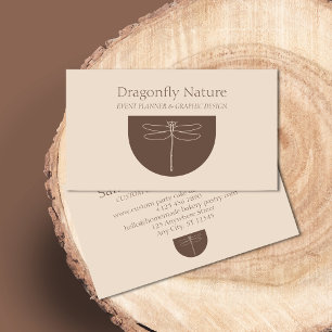Terracotta Beige Dragonfly Calling Card