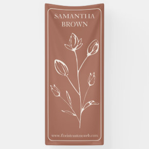 Terracotta Beige Framed Vertical Logo Event Flower Banner
