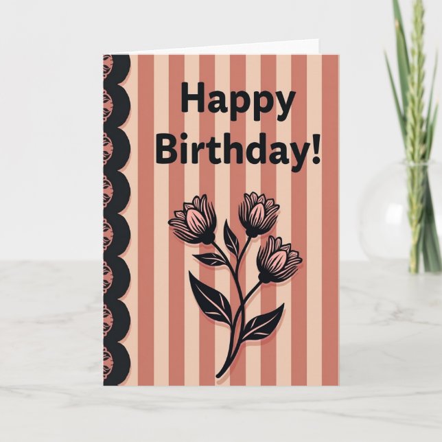 Terracotta Birthday Art Card (Front)