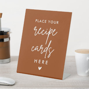 Terracotta Black Recipe Cards Here Sign
