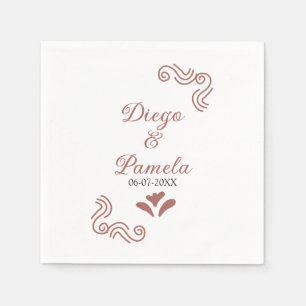 Terracotta black rustic spanish wedding couple en napkin