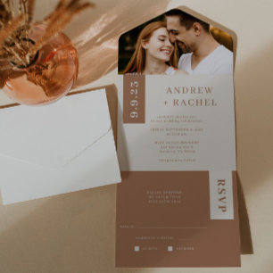 Terracotta Blocks Spring Wedding Photo All In One  All In One Invitation