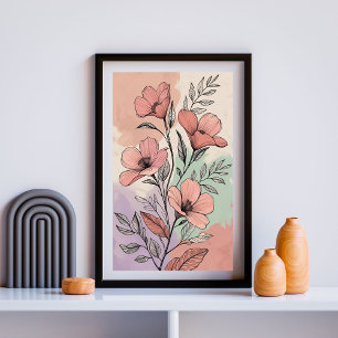 Terracotta Bloom Garden Poster
