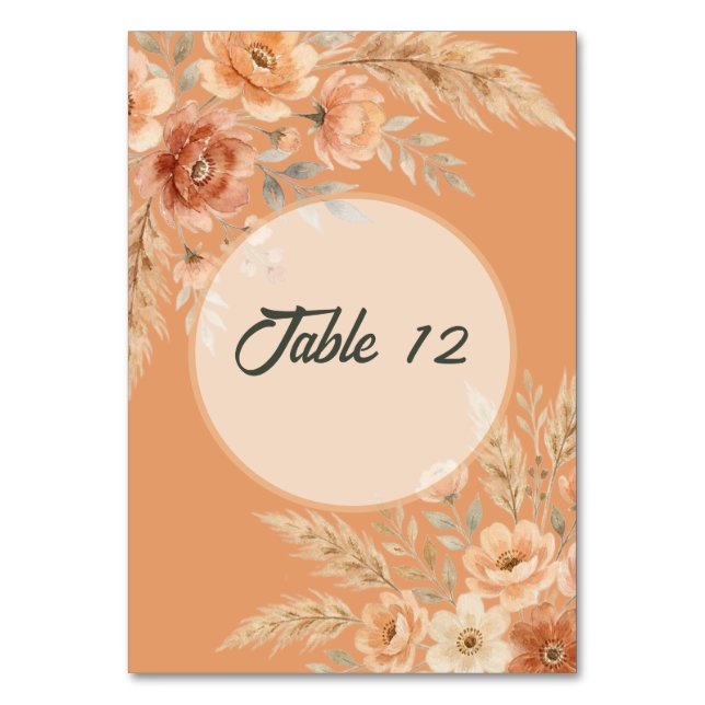 Terracotta Bloom Table Number (Front)