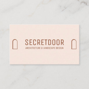 Terracotta Blush Architecture Window Door Logo Business Card