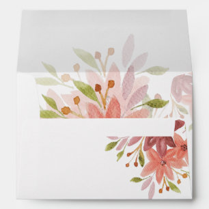 Terracotta Blush Wildflowers Watercolor Art Envelope