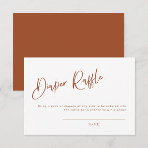 Terracotta Bohemian Baby Shower Diaper Raffle Card