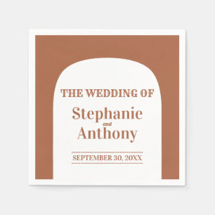 Terracotta Bohemian Retro Arch Wedding Napkin