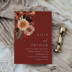 Terracotta Bohemian Wedding: Autumn Summer Invitation