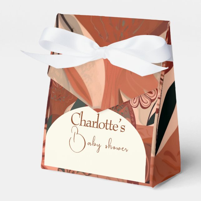  Terracotta boho baby shower   Favor Box (Front Side)
