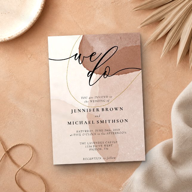 Terracotta Boho Beach Clean Simple Wedding We Do Invitation (Creator Uploaded)
