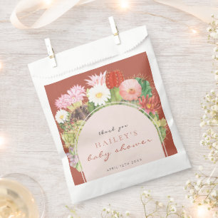 Terracotta Boho Bloom Cactus Baby Shower Favour Bag