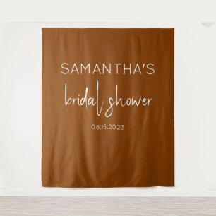 Terracotta Boho Bridal Shower Backdrop Tapestry