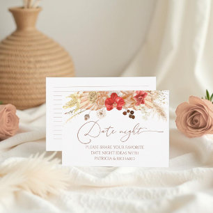Terracotta Boho Bridal Shower Date Night Jar Cards
