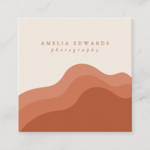 terracotta boho business card square business card