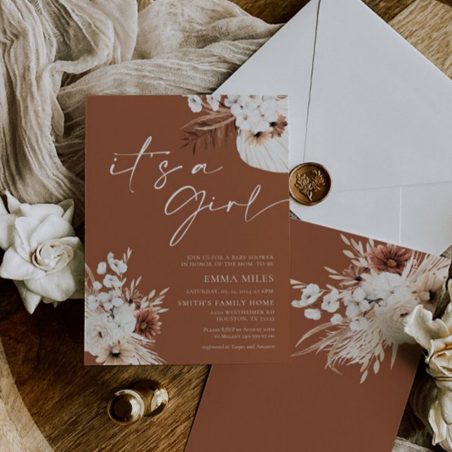Terracotta Boho C'est une invitation de Baby showe (Créateur téléchargé)