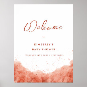 Terracotta Boho Desert Baby Shower Welcome  Poster