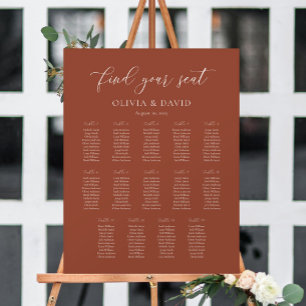Terracotta Boho Elegant 14 table Seating Chart