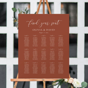 Terracotta Boho Elegant 15 table Seating Chart