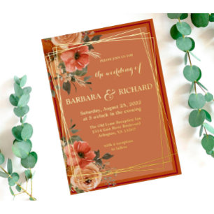 Terracotta Boho Fall Floral Watercolor