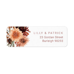 Terracotta Boho Fall Summer Return Address Wedding