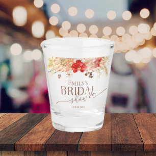Terracotta Boho Floral Bridal Shower Shot Glass