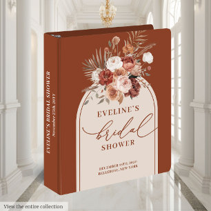 Terracotta Boho Floral Memory Album Bridal Shower Binder